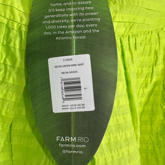 FARM Rio NWT SIZE L Neon Green Tiered Skirt - Picture 7 of 9